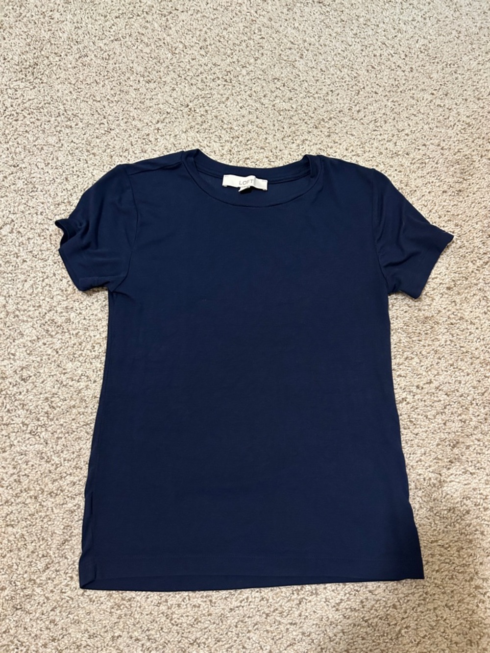 LOFT Navy Short Sleeve Crewneck Tee